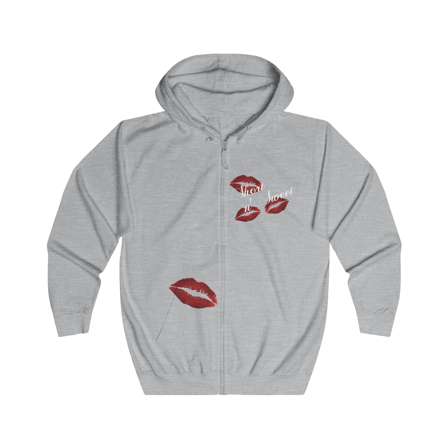 Sabrina Carpenter Merch - Sabrina Carpenter Short n Sweet Signature Kisses Zip Up Hoodie